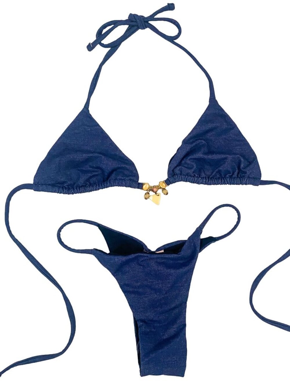 Super cheeky and skimpy denim look Brazilian bikini